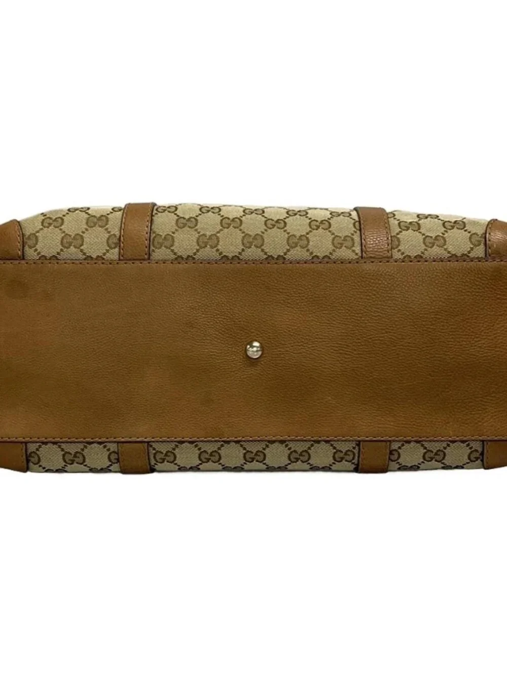 GUCCI Marrakech 295326 Dark Brown Beige Light Brown Jacquard Leather Tote Bag - Picture 5 of 15